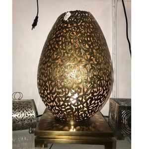 Vintage Arabic Ottmani Inspired Embossed Brass Floor Lamp
